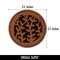 Circle of Leaves Vines Weeds Plants Round Iron-On Engraved Faux Leather Patch Applique - 2.5"